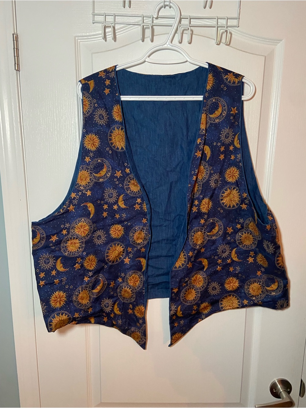 Vintage handmade reversible 90s Celestial Vest